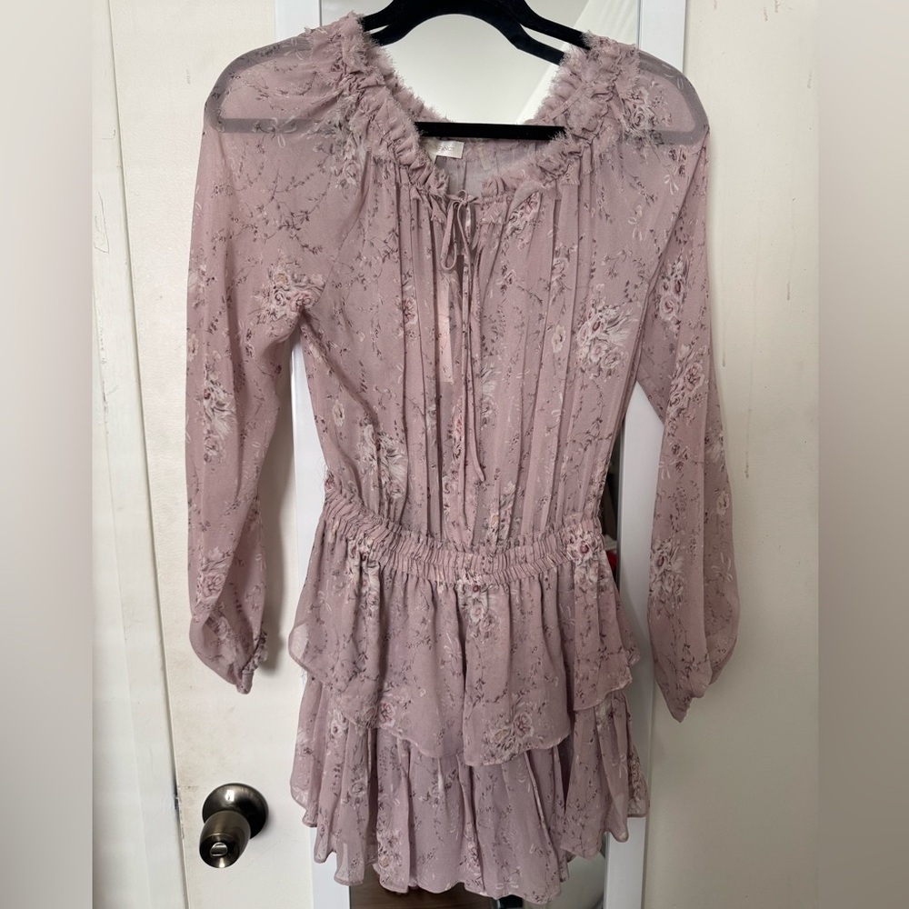 Loveshackfancy Pink Floral Mini Dress